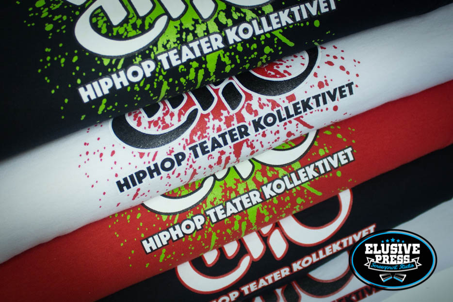 2 colour chest prints on Gildan Premier t-shirts for HTC Hip Hop Theatre