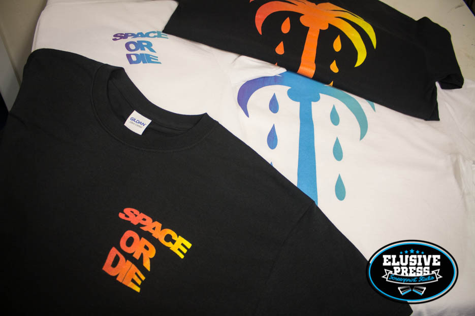 3 Colour Split Fountain T Shirt Printing for ‘Space Or Die’ Bristol