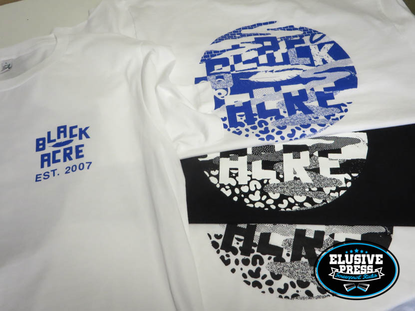 Single Colour T Shirt Printing for Black Acre Records