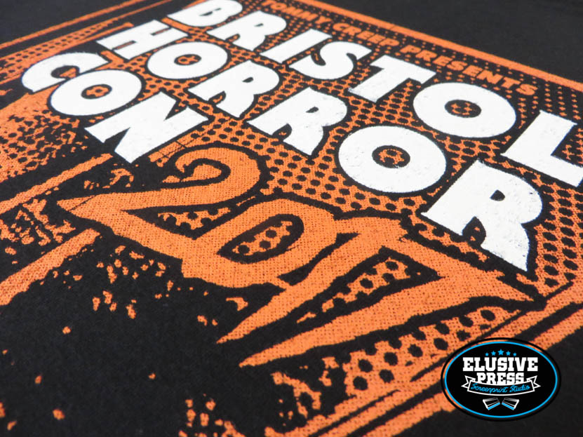 Screen Printed T-Shirts for Bristol Horror Con 2017