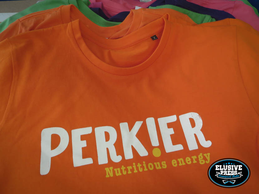 2 Colour T Shirt Printing For Perkier Foods