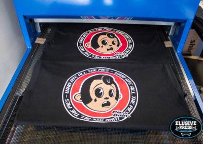 3 colour screen printing on black t-shirts