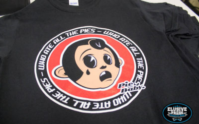 3 Colour Screen Printing On Black T Shirts For ‘Pie Baby’