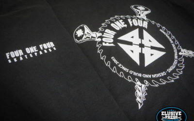 Single Colour T-Shirt Printing For ‘Four One Four Skate Parks’