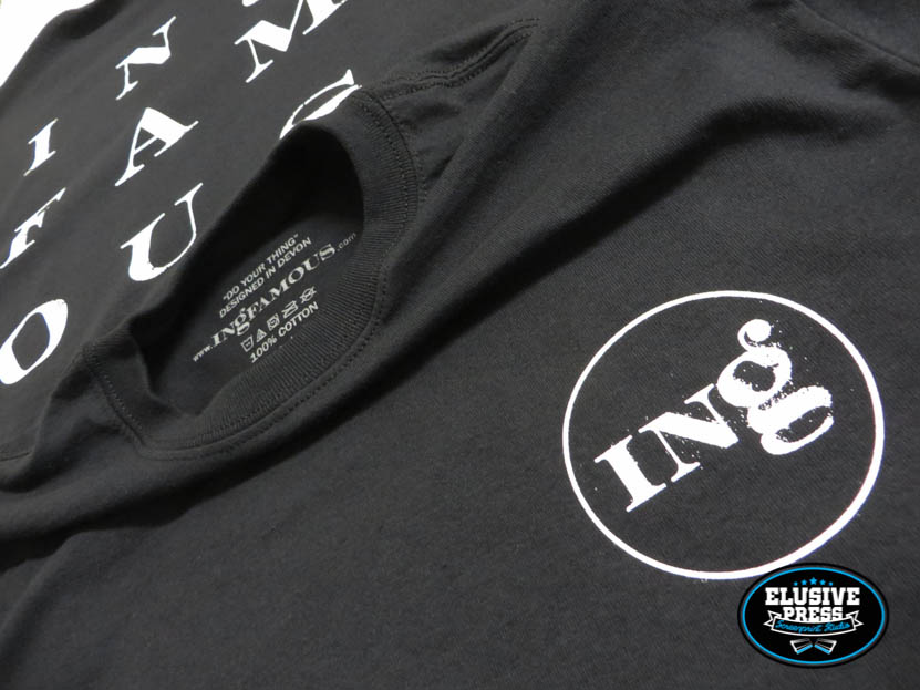 Single Colour T Shirt Printing For ‘Ingfamous’ Independent Clothing Brand