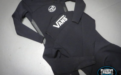 Wetsuit Screen printing – Custom ‘Vans’ logos for Seb Smart